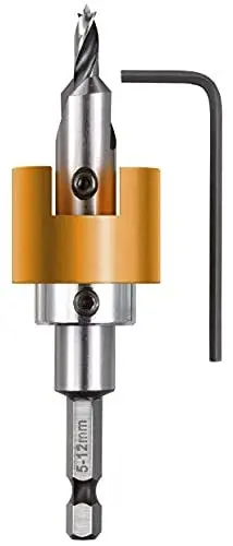 Produktbild: kwb Hartholzbohrer Ø 4 mm aus HSS-M2 mit Senker, verstellbarem Tiefenstopp und 1/4