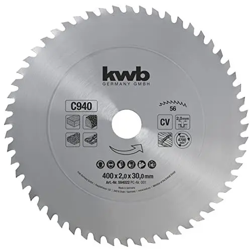 Produktbild: kwb Kreissägeblatt 400 x 30 mm, Made in Germany, grober schneller Schnitt, Sägeblatt geeignet für Brennholz und Schalungen