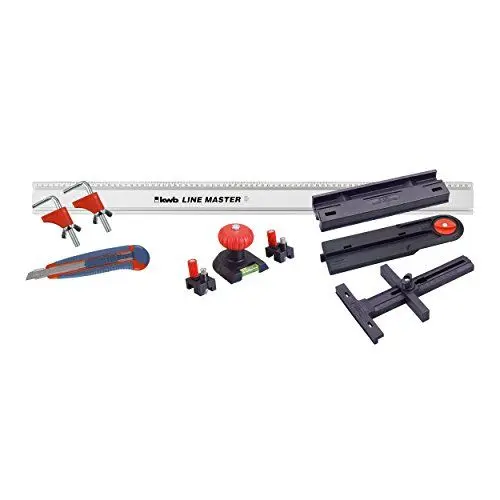 Produktbild: kwb LINE MASTER Präzisionslineal – 800-mm Länge, Universal-Führungsschiene für Kreissäge, Stichsäge und Oberfräse, Lineal für Bastelarbeiten, Zuschnitte und große Zeichnungen, 10-teilig