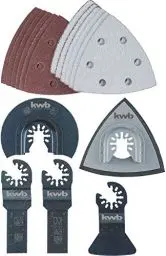 Produktbild: kwb Multitool-Zubehör Set, 17-teilig, inkl.Tauchsägeblatt, Schaber, Schleifteller und Schleifpapier