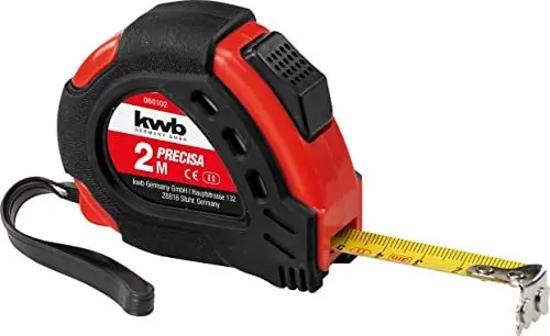 Produktbild: kwb PRECISA Band-Maß mit Maßband aus Stahl, 2 m, mit Hand-Schlaufe, inkl. Gürtel-Befestigung, mit Magnet-Haken, Maßband für Mess-Arbeiten im Holz-, Metall- und Trockenbau
