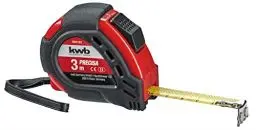 Produktbild: kwb PRECISA Band-Maß mit Maßband aus Stahl, 3 m, mit Hand-Schlaufe, inkl. Gürtel-Befestigung, mit Magnet-Haken, Maßband für Mess-Arbeiten im Holz-, Metall- und Trockenbau