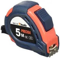 Produktbild: kwb PRECISA Band-Maß mit Maßband aus Stahl, 5 m, mit Hand-Schlaufe, inkl. Gürtel-Befestigung, mit Magnet-Haken, Maßband für Mess-Arbeiten im Holz-, Metall- und Trockenbau