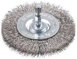 Produktbild: kwb SCHEIBEN-BÜRSTE aus Edelstahl-Draht - Ø 75 mm für Metall und Stein - Drahtbürste für Bohr-Maschine inkl. E6.3 Sechskant-Schaft