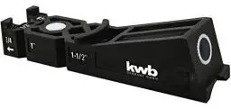 Produktbild: kwb Taschenloch-Bohrschablone inkl. Bohrer, Tiefenstop und TX-20 Bit - Präzise Eckverbindungen für Möbel- und Regalbau - Geeignet für verschiedene Brettstärken