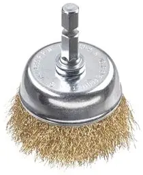 Produktbild: kwb Topf-Bürste, fein, Messing-Draht, Ø 50 mm für Metall und Stein, Drahtbürste für Bohr-Maschine inkl. E6.3 Sechskant-Schaft, zum Entrosten, Entzundern, Aufrauen und Reinigen