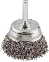 Produktbild: kwb Topf-Bürste HSS-Stahldraht, Ø 75 mm für Metall und Stein, Drahtbürste für Bohr-Maschine inkl. E6.3 Sechskant-Schaft zum Entrosten, Entzundern, Aufrauen und Reinigen, Grob, Gewellt