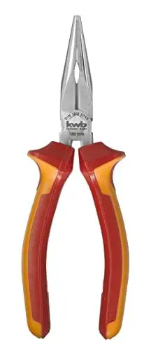 Produktbild: kwb VDE Flachrund-Zange/Flach-Zange 160 mm 392120, nach DIN ISO 5745, gerade Form, Schneidkanten speziell gehärtet, VDE GS geprüft