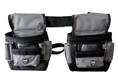 Produktbild: kwb Werkzeug-Tasche 2-teilig aus robustem Nylon - Mit doppelten Nahtreihen und zusätzlichen Nieten - Inklusive Nylon-Gürtel - 19 x 8.5 x 21 cm