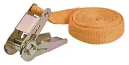 Produktbild: kwb Zurrgurt 4,5 m x 25 mm, aus strapazierfähigem Polypropylen, mit Prüfschild und verzinkter Metallratsche, ohne Haken, TÜV / GS geprüft