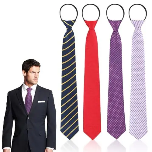 Produktbild: KWJEIULSOQ 4 Stücke Herren Krawatte Set Krawatten für Herren Herren Klassische Schmale Krawatte für Büro,Krawatte Vorgebunden Herren Verstellbarer Krawatten für Büro/Hochzeit/Festival (B)