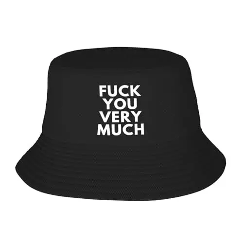 Produktbild: KWQDOZF Fuck You Very Much Bucket Damen Herren Angelmütze Sommer Strand UV-Schutz Hüte