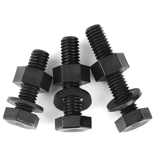 Produktbild: KXJSYL Tool M10 10 Stück Schwarze Außensechskant-Nylonschrauben, Muttern, Dichtungen, isolierter Kunststoffschrauben-Kombinationssatz, PA66-Sechskant(15mm)