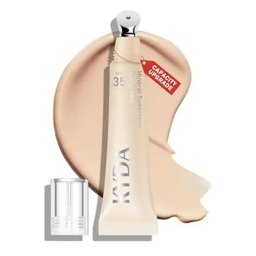 Produktbild: KYDA Mineral Sunscreen Augencreme, Under Eye Concealer Eye Corrector, 3-in-1 Anti-Aging Augencreme gegen dunkle Augenringe und feine Linien, SPF 35, Light