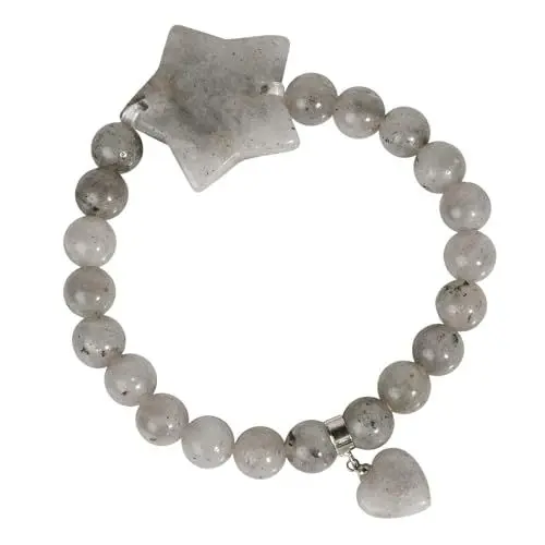 Produktbild: KYEYGWO Natürliche Labradorit Sternkristall Armband für Damen, Reiki Heilung Glück 8mm Perlen Mode Armband Schmuck Amulet