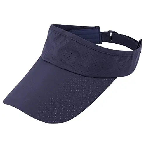Produktbild: KYEYGWO Sonne Visor Cap für Damen und Herren, Verstellbar Visier Hat Beach Sonnenhut Atmungsaktiv Sommerhut Einfarbig Schirmcap mit Breite Krempe, Dunkelblau