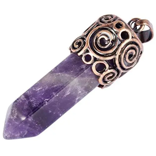 Produktbild: KYEYGWO Unisex-Kristalle Punkte Anhänger Halskette, Sechseck Chakra Stein Anhänger mit Kette 23 Zoll