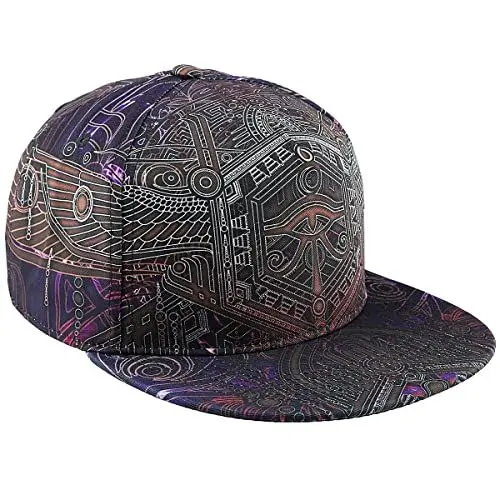 Produktbild: KYEYGWO Unisex Hip Hop Kappe mit 3D Gedrucktes Muster, Verstellbar Snapback Cap Flat Brim Baseball Cap Klassisch Sport Mützen für Herren und Damen