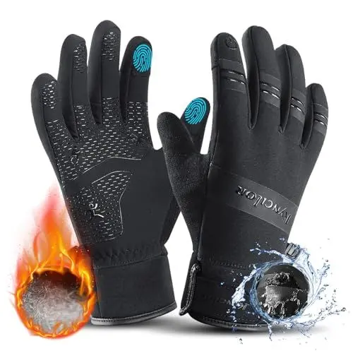 Produktbild: KynciLOR Winterhandschuhe Herren Damen Fahrradhandschuhe 3M Thinsulate Schwarz Touchscreen Warme Laufhandschuhe Zum Skifahren Wandern Motorrad Klettern