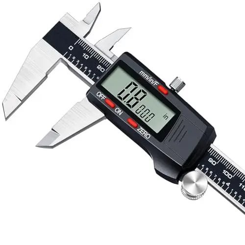 Produktbild: Kynup Messschieber Digital, 150mm / 6-Zoll Digitale Schieblehre Messgerät mit großem LCD-Display für Außen-, Innen-, Schritt Und Tiefenmaß, Zoll Metrisch Bruchu Wandlung, Edelstahl und Auto-Off-Design