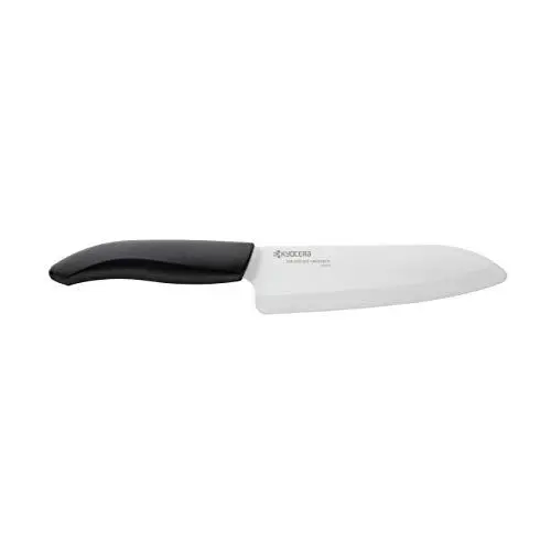 Produktbild: KYOCERA - GEN Series -Santoku Keramikmesser aus Hochleistungskeramik | extrem scharf | ultraleicht | hohe Bruchfestigkeit | handgeschliffen. Klingenlänge: 16 cm, Schwarz