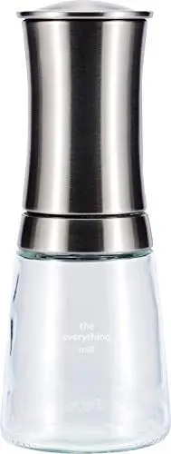 Produktbild: Kyocera Universalmühle Edelstahl, Kräuter- & Gewürzmühle, Verstellbares Keramikmahlwerk, Salz und Pfeffermühle für intensives Aroma, Rostfrei, feuchte Reinigung möglich, H: 16 cm