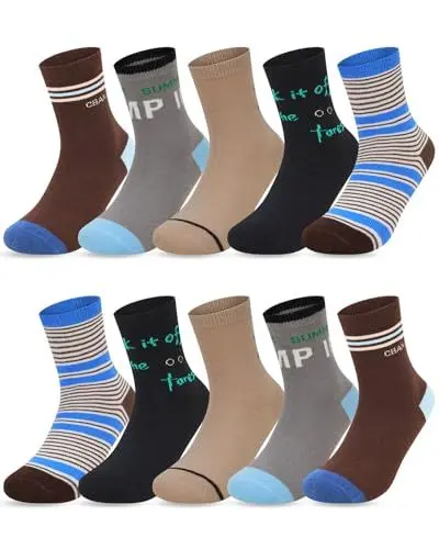 Produktbild: Kyopp 10 Paar Socken Jungen Funny Klassisch Lustig Cotton Socken mit motiv Crew Socks 21-37