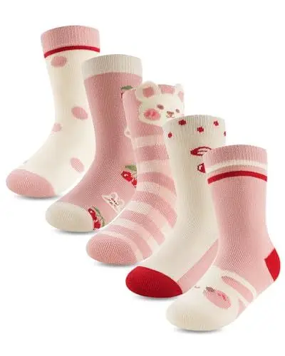 Produktbild: Kyopp 5 Paar Socken Kinder Mädchen 33-37 Funny Socken Hasen Lustig Animals Cotton Socken mit motiv Crew Socks 33-37