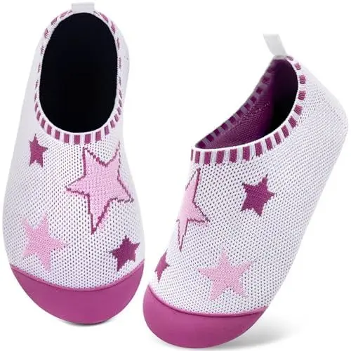 Produktbild: Kyopp Hausschuhe Kinder für Junge mädchen Atmungsaktive Hüttenschuhe Barfußschuhe Kinder Rutschfest Pantoffeln (Sterne 26/27EU)