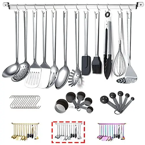 Produktbild: Kyraton EdelstahlKüchenutensilien Set 37 teiliges, Küchenhelfer Set, Küchenwerkzeug Set mit Utensilienhalter, Kochlöffel Set Spülmaschinenfest
