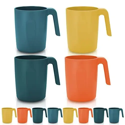 Produktbild: Kyraton Kunststoffbecher Set 8 teilig, unzerbrechlich und wiederverwendbar Leichte Reise-Kaffeetassen Espressotassen Leicht zu tragen und zu reinigen Mikrowellengeeignet BPA-frei spülmaschinenfest