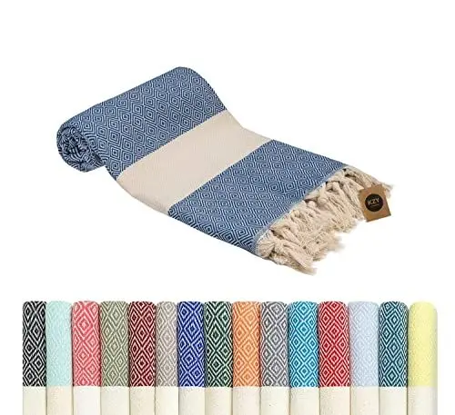 Produktbild: KZY LONDON Saunatuch Hamamtuch Saunahandtuch Strandtuch Badetuch Duschtuch Strandhandtuch Picknickdecke%100 Baumwolle Extra Leicht XXL 100 x 180 cm Damen&Herren (1, Grau)