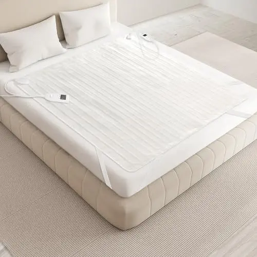 Produktbild: L Lisheth Wärmeunterbett mit 2 Bedienelementen 140x160cm, Polyester, Heizdecke Groß mit 5 Temperaturstufen 8 Stunden Automatische Abschaltung und Sicherheitssystem, Überhitzungsschutz, Waschbar