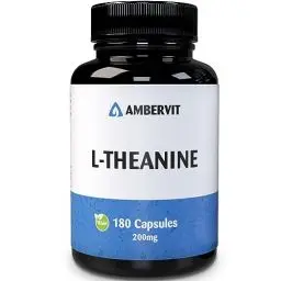 Produktbild: L Theanin 180 Kapseln - 200mg pro Kapsel | Für Konzentration, Entspannung & Stressabbau | Vegan, Keine Künstlichen Füllstoffe | Allergen und Gluten Frei | Ambervit