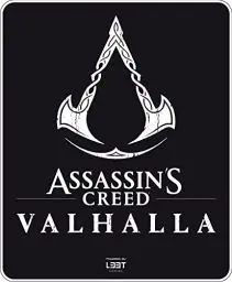 Produktbild: L33T Gaming Fußboden-Matte Assassin's Creed Valhalla Design 120 x 99 cm, Stuhlunterlage Bodenschutz mit Anti-Rutsch Beschichtung, schwarz