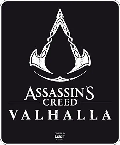 Produktbild: L33T Gaming Fußboden-Matte Assassin's Creed Valhalla Design 120 x 99 cm, Stuhlunterlage Bodenschutz mit Anti-Rutsch Beschichtung, schwarz
