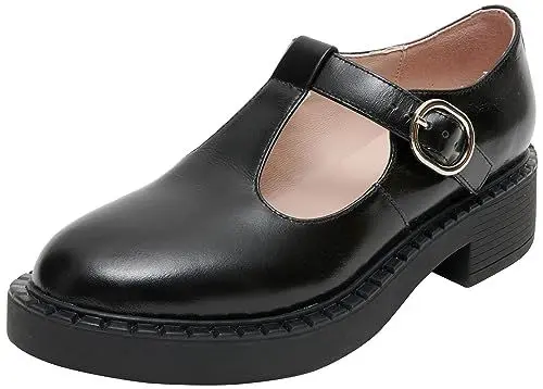 Produktbild: L37 HANDMADE SHOES Damen I'm Good Mary Jane Flat, Black, 40 EU