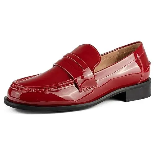 Produktbild: L37 HANDMADE SHOES Damen Lackleder I Handgefertigte Schuhe I Einzigartiger Stil I Good Advice Loafer, Red, 38 EU