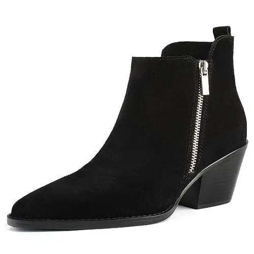 Produktbild: L37 HANDMADE SHOES Damen Stiefeletten Wildleder I Handgefertigte Schuhe I Einzigartiger Stil I Forest Fire Ankle Boot, Black, 40 EU
