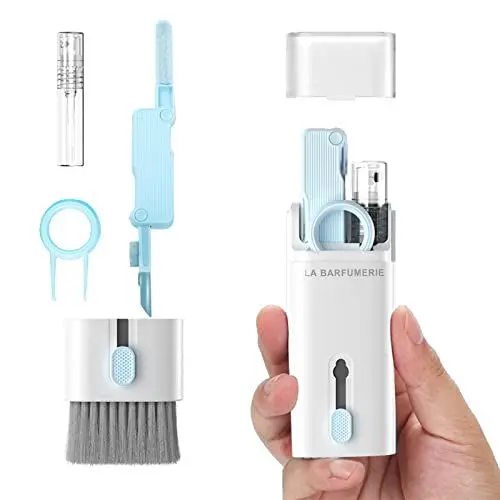 Produktbild: LA BARFUMERIE Tastatur Reinigungsset. Tastaturbürste, Airpods Reinigungsset, Handy Bildschirmreiniger. Für PC, MacBook, Gaming Zubehör, Airpods Pro, elektronische Gadgets.（blau）