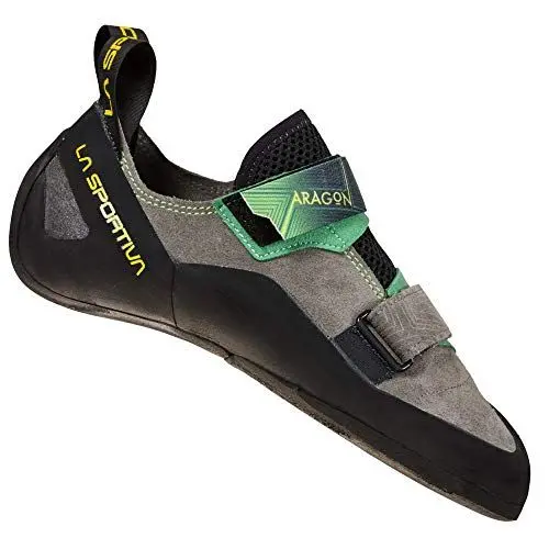 Produktbild: LA SPORTIVA M Aragon Grau - Bequeme vielseitige Herren Kletterschuhe, Größe EU 40 - Farbe Clay - Jasmine Green