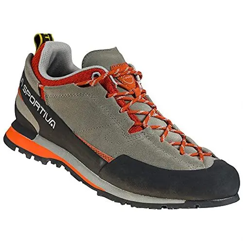 Produktbild: LA SPORTIVA M Boulder X Grau - Robuster Herren Approach-Schuh, Größe EU 44 - Farbe Clay - Saffron