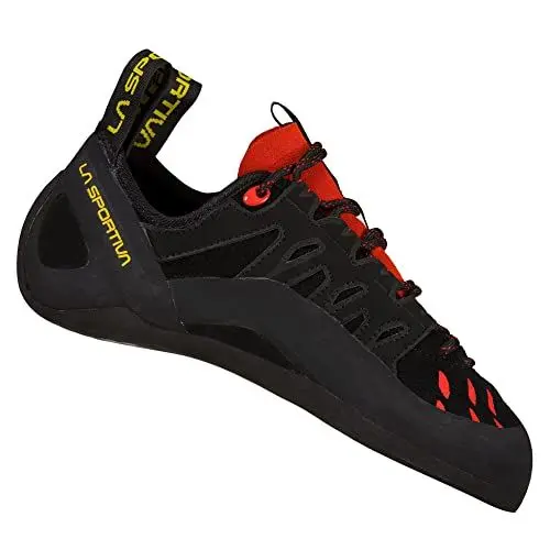 Produktbild: LA SPORTIVA M Tarantulace Schwarz - Bequemer vielseitiger Herren Leder-Kletterschuh, Größe EU 46 - Farbe Black - Poppy