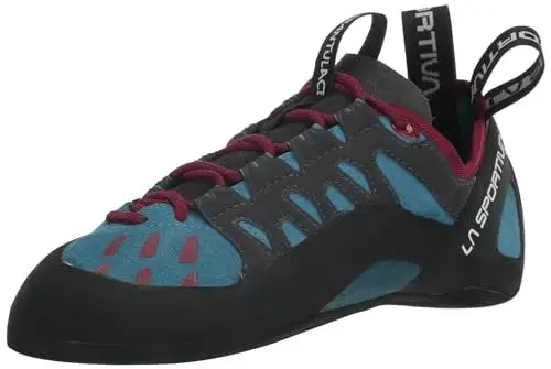 Produktbild: LA SPORTIVA W Tarantulace Blau - Bequemer vielseitiger Damen Lederkletterschuh, Größe EU 42 - Farbe Topaz - Red Plum