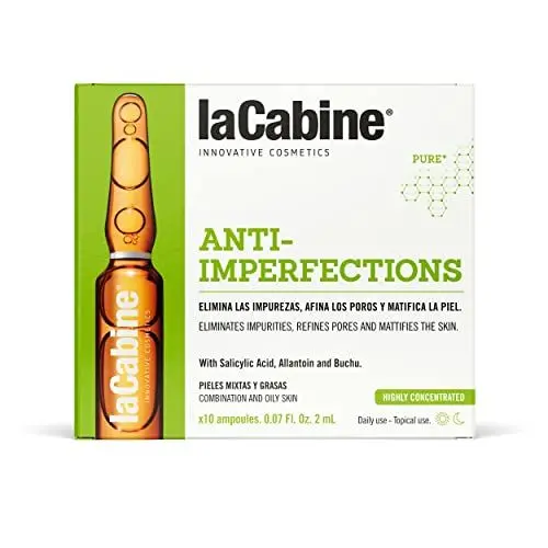 Produktbild: La Cabine Ampollas Anti-Imperfecciones MAPD-01784 Tratamiento Antiacné con Ácido Salicílico Exfoliante y Matificante para Piel Grasa, 10 x 2 ml