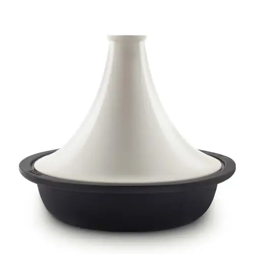 Produktbild: La Fonderie 1890 Tajine aus emailliertem Gusseisen ASILAH, Schüssel, Deckel, Tajines und Couscous, Kapazität 2,5 L, Beige