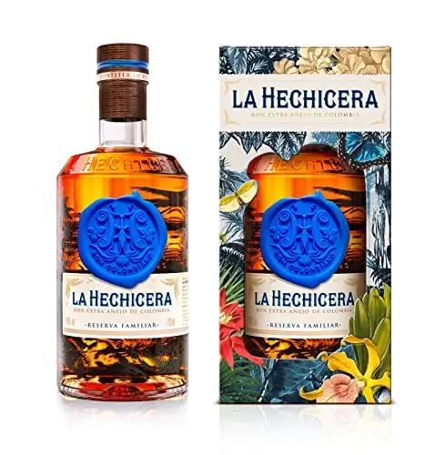 Produktbild: La Hechicera Reserva Familiar Rum – Holzig-süßer Rum mit charakteristischen Aromen – Leckere Spirituose, ideal pur oder als Basis von Drinks – 1 x 0,7 l
