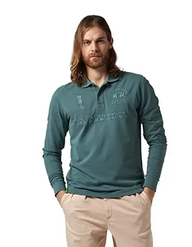 Produktbild: La Martina - Klassisches Poloshirt aus Baumwolle, Silver Pine, Man