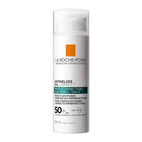 Produktbild: La Roche Posay Anthelios Oil Correct LSF 50+, Mattierende Tagescreme mit Lichtschutz, Feuchtigkeitspflege bei fettiger und unreiner Haut, Gesichtscreme zum täglichen Gebrauch, 50 ml