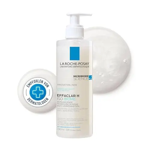 Produktbild: La Roche Posay Effaclar H Iso-Biome Reinigungscreme, Sanfte Gesichtsreinigung bei austrocknender Akne-Behandlung, Reinigungscreme bei unreiner Gesichtshaut, Für empfindliche, trockene Haut, 200 ml